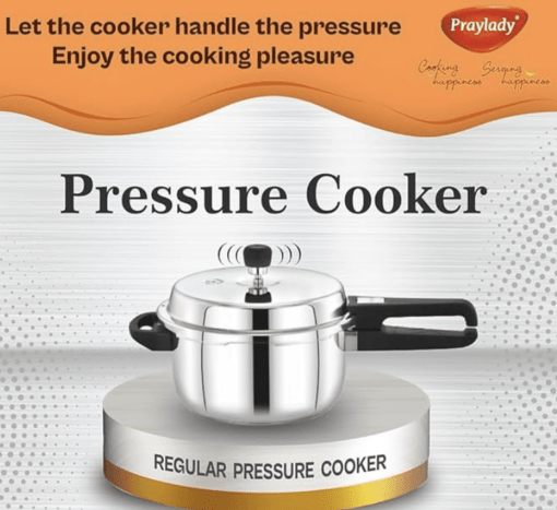 Praylady 3 PLY Base Pressure Cooker - 1.5 Litres | 1.2 mm Body Thickness | Stainless Steel Pressure Cooker with Outer Lid | Gas and Induction Compatible Pressure Cooker | ISI Certified - Image 2